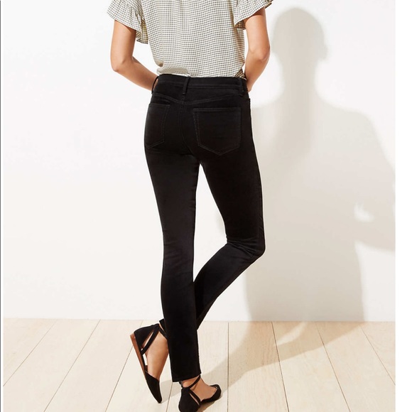 LOFT Velvet Skinny Jeans, Black NWT Women’s Size 27 - Picture 2 of 10